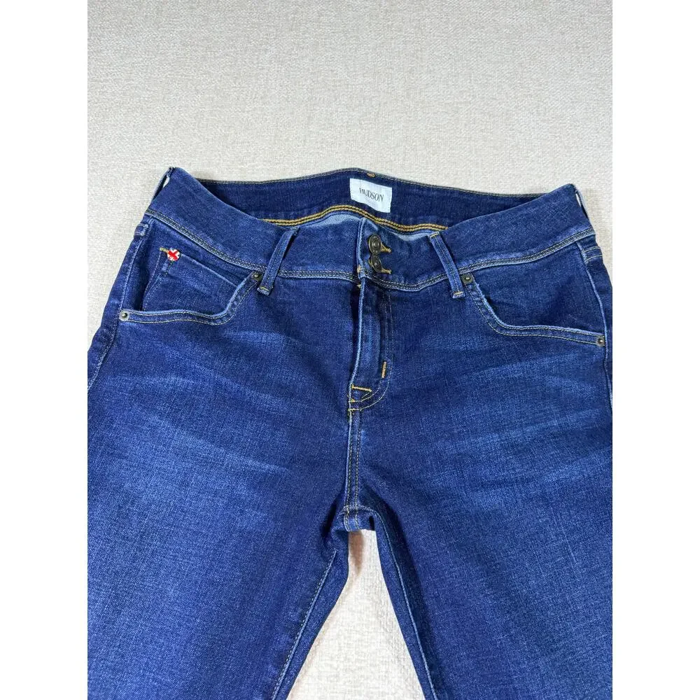 Hudson Women 29 Beth Baby Boot Blue Denim Stretch Mid Rise Jeans Classic Fit